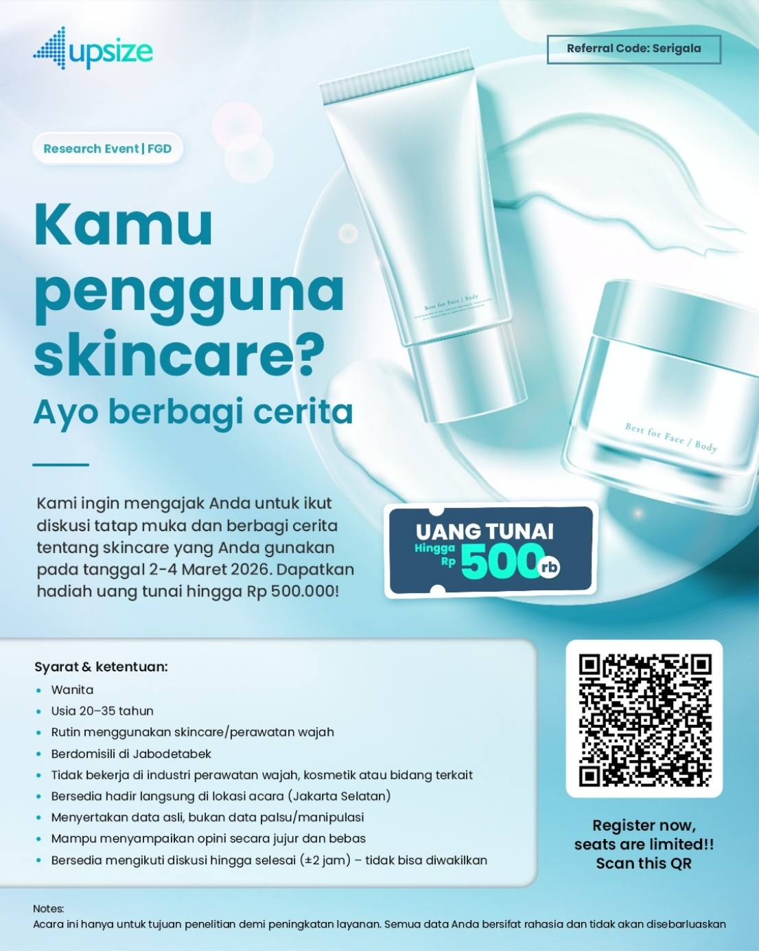 Upsize Research Event – Skincare Stories: Where Routines Reflect Real Choices